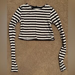 Zara Striped Longsleeve Crop Top